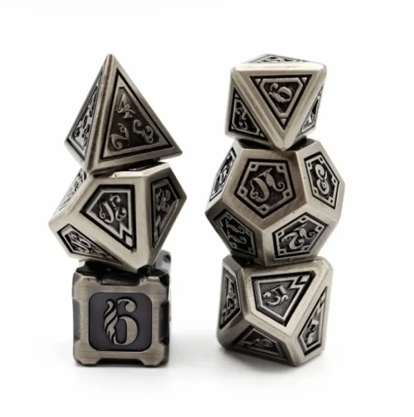 Foam Brain Alchemist Metals Rpg Dice Set Iron (7) Reprint Cheap