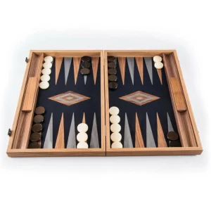 Manopoulou Backgammon American Walnut With Black Oak - Large Shop