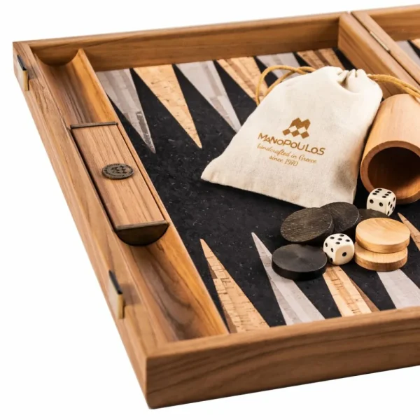 Manopoulou Backgammon Natural Cork - Medium Fashion