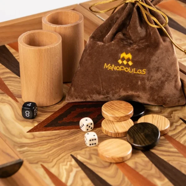 Manopoulou Backgammon: Olive Burl - Medium Best