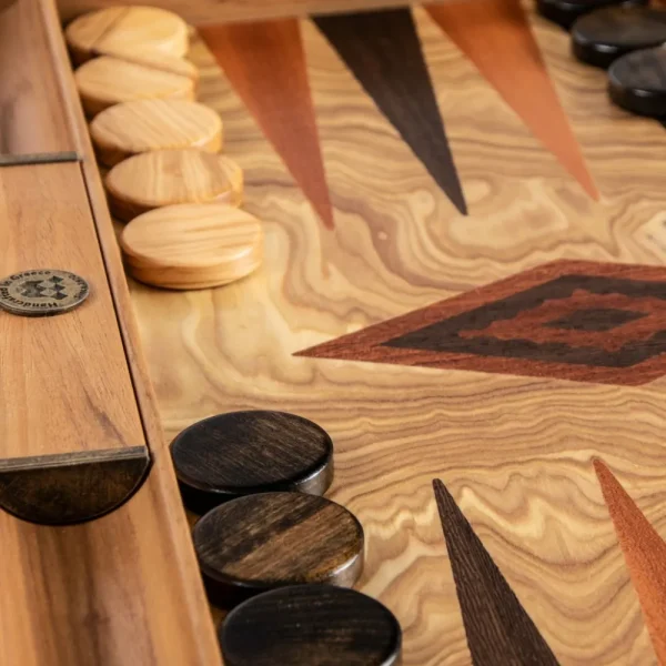 Manopoulou Backgammon: Olive Burl - Medium Best