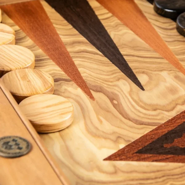 Manopoulou Backgammon: Olive Burl - Medium Best