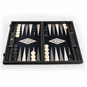 Manopoulou Backgammon: Pearly Grey Vavona - Medium Discount