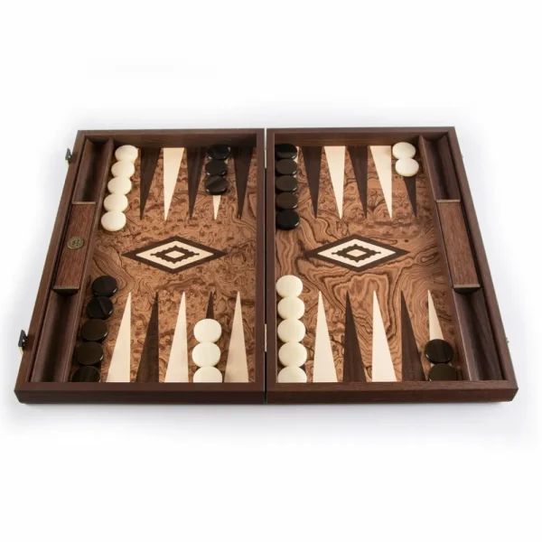 Manopoulou Backgammon: Walnut Burl - Large Best