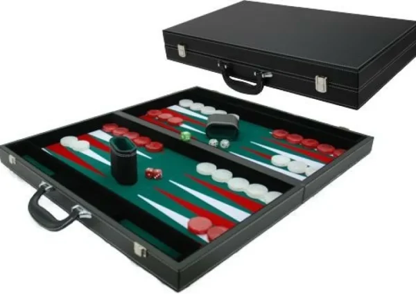 Hot Games Backgammonkoffer Zwart/Groen Xl Cheap