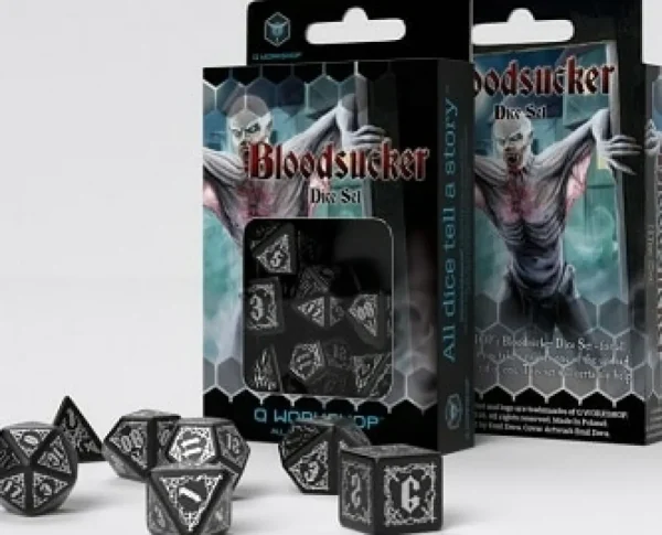 Q Workshop Bloodsucker Black & Silver Dice Set Online