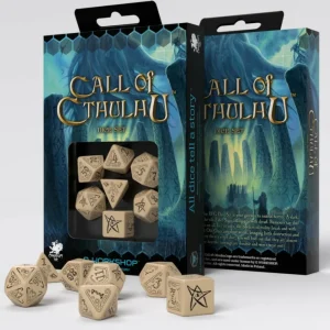 Q Workshop Call Of Cthulhu Beige & Black Dice Set (7) Best Sale