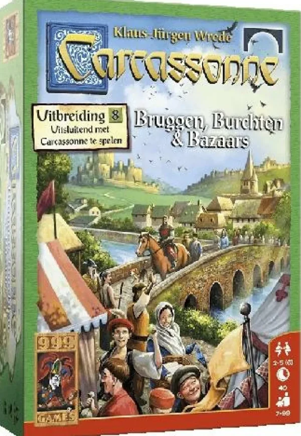 999 Games Carcassonne: Uitbreding - Bruggen, Burchten En Bazaars Discount