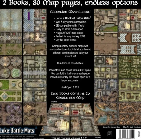 Loke Battle Mats Castles, Crypts & Caverns - Reprint Discount