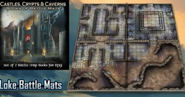 Loke Battle Mats Castles, Crypts & Caverns - Reprint Discount