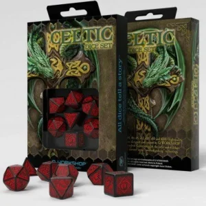Q Workshop Celtic Black & Red Dice Set Discount