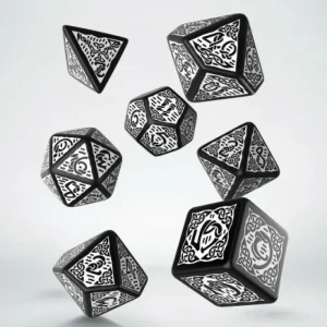 Q Workshop Celtic 3D Revised Black & White Dice Set Hot