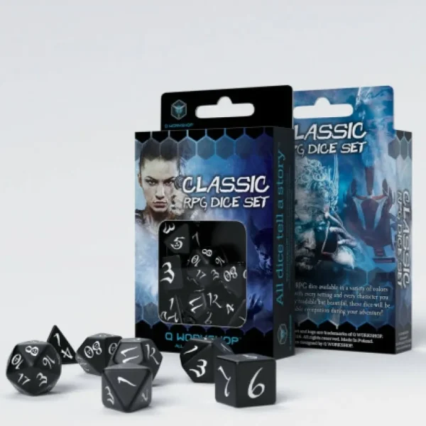 Q Workshop Classic Rpg Black & White Dice Set (7) Sale