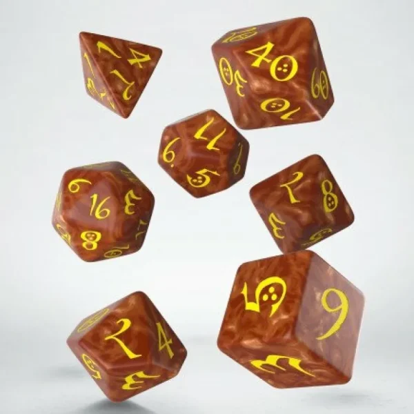 Q Workshop Classic Rpg Caramel & Yellow Dice Set (7) Fashion