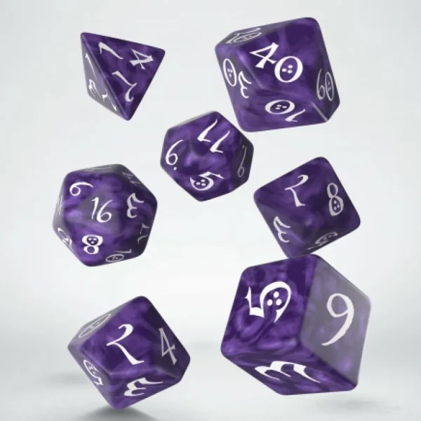 Q Workshop Classic Rpg Lavender & White Dice Set (7) Cheap