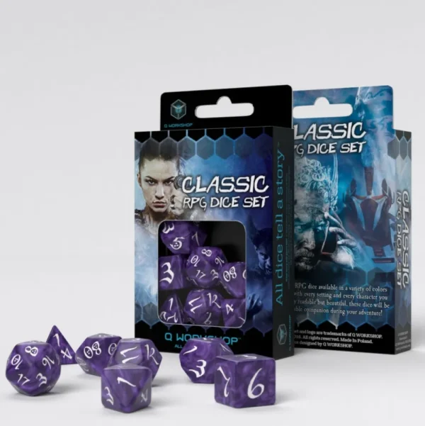 Q Workshop Classic Rpg Lavender & White Dice Set (7) Cheap