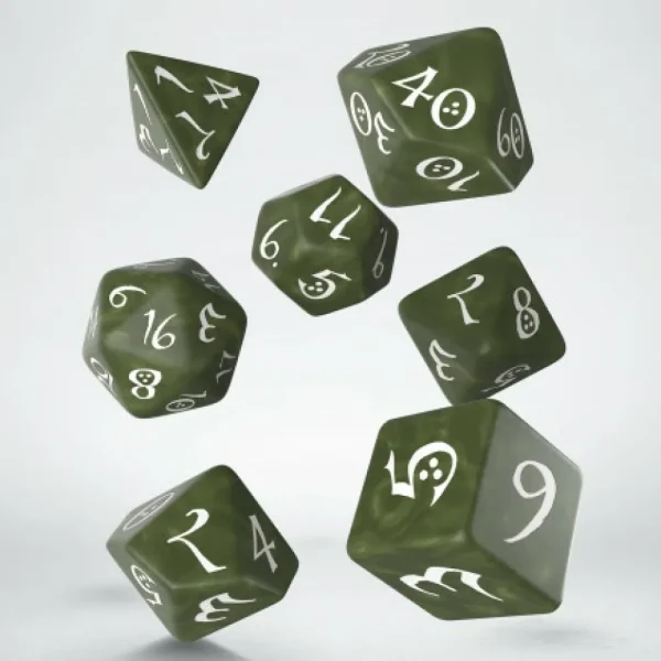 Q Workshop Classic Rpg Olive & White Dice Set (7) Discount