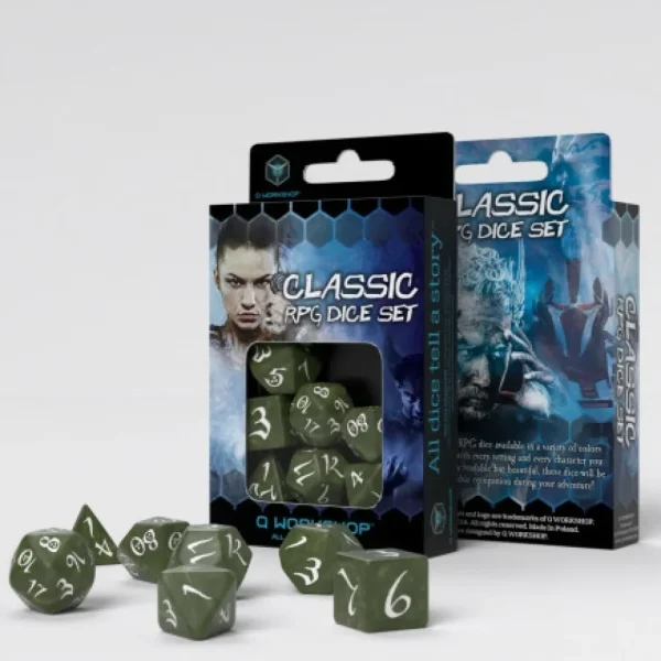 Q Workshop Classic Rpg Olive & White Dice Set (7) Discount