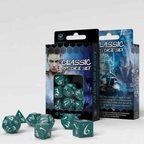 Q Workshop Classic Rpg Stormy & White Dice Set (7) Fashion
