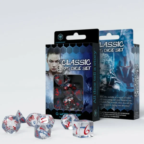 Q Workshop Classic Rpg Translucent & Blue-Red Dice Set (7) Online
