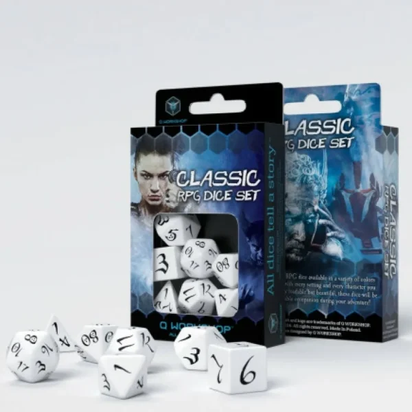 Q Workshop Classic Rpg White & Black Dice Set (7) Hot