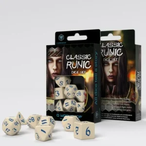 Q Workshop Classic Runic Beige & Blue Dice Set (7) Flash Sale