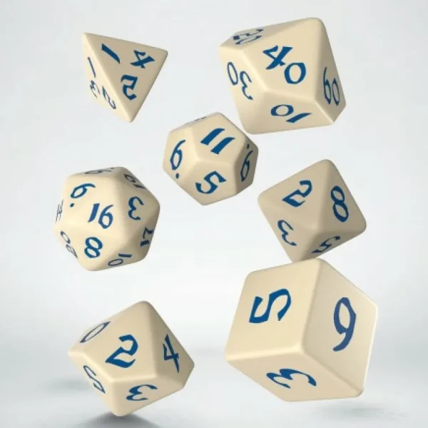 Q Workshop Classic Runic Beige & Blue Dice Set (7) Flash Sale