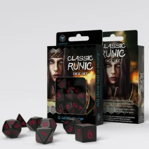 Q Workshop Classic Runic Black & Red Dice Set (7) Online