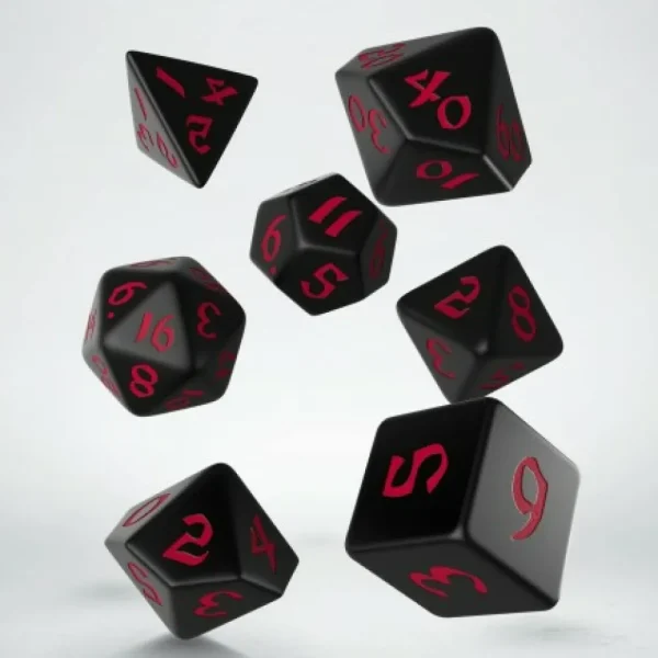 Q Workshop Classic Runic Black & Red Dice Set (7) Online