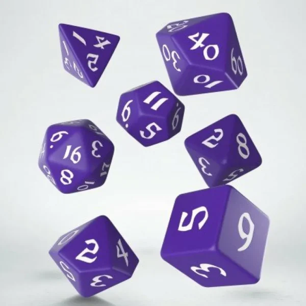 Q Workshop Classic Runic Purple & White Dice Set (7) New
