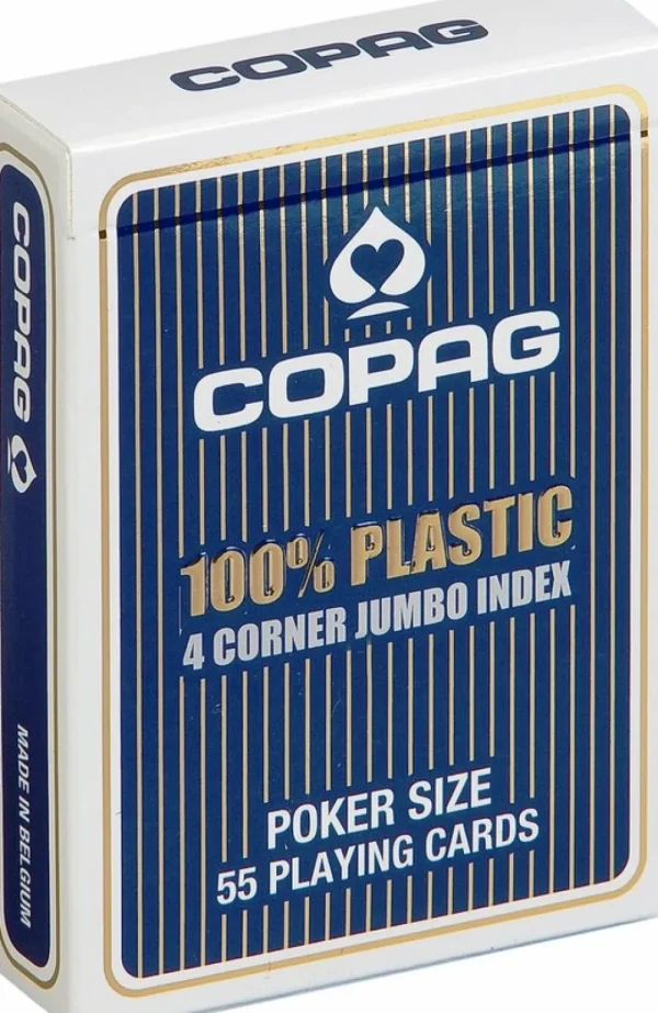 Cartamundi Copag 100% Plastic Jumbo Face 4 Index Blauw Store