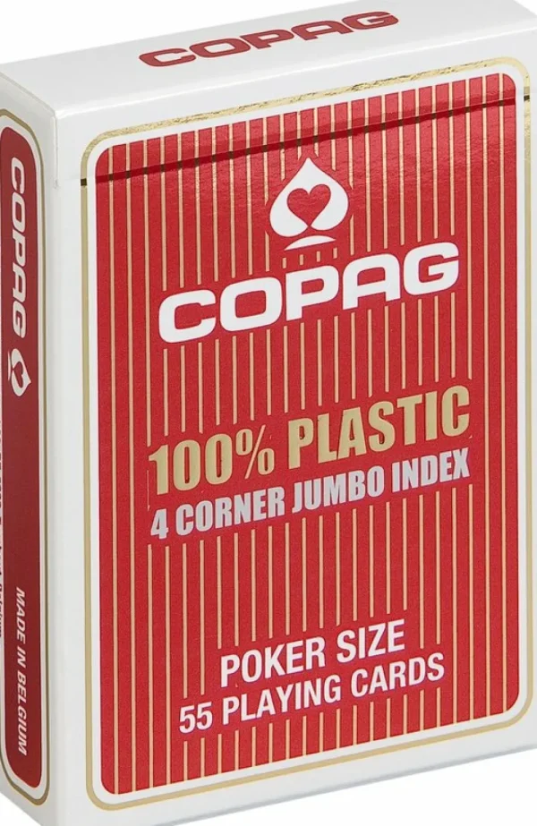 Cartamundi Copag 100% Plastic Jumbo Face 4 Index Rood Cheap