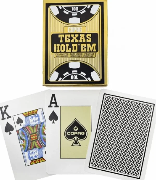 Copag - Texas Hold'Em Gold - Jumbo Face - 2 Index - Tbx Black Store