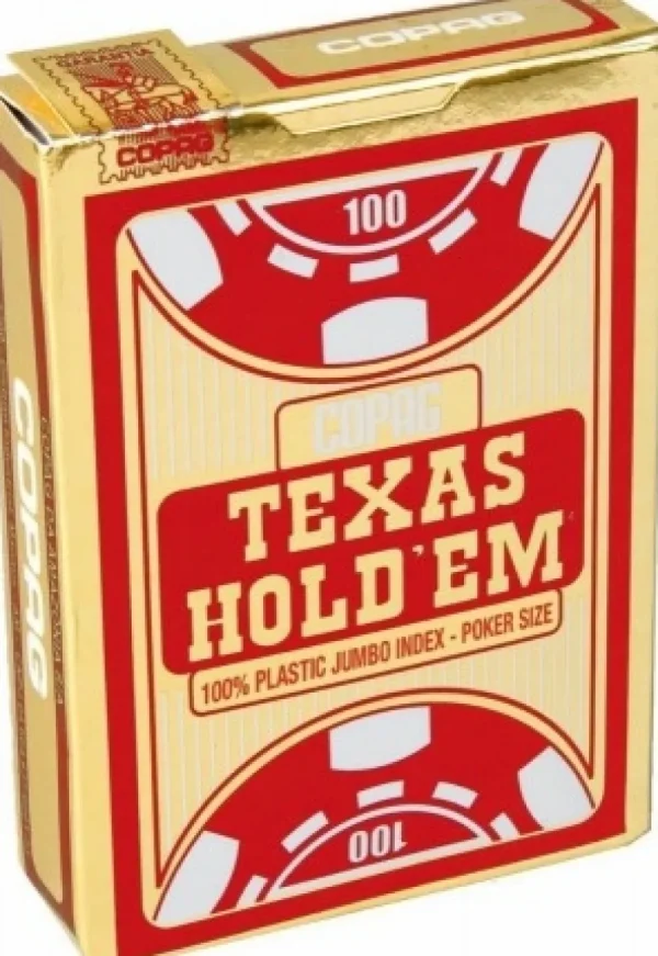 Copag - Texas Hold'Em Gold - Jumbo Face - 2 Index - Tbx Red Discount