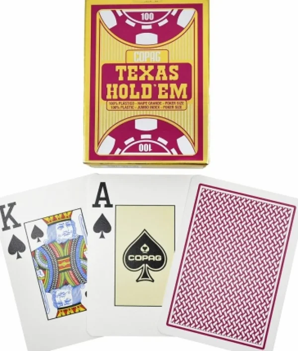 Copag - Texas Hold'Em Gold - Jumbo Face - 2 Index - Tbx Red Discount
