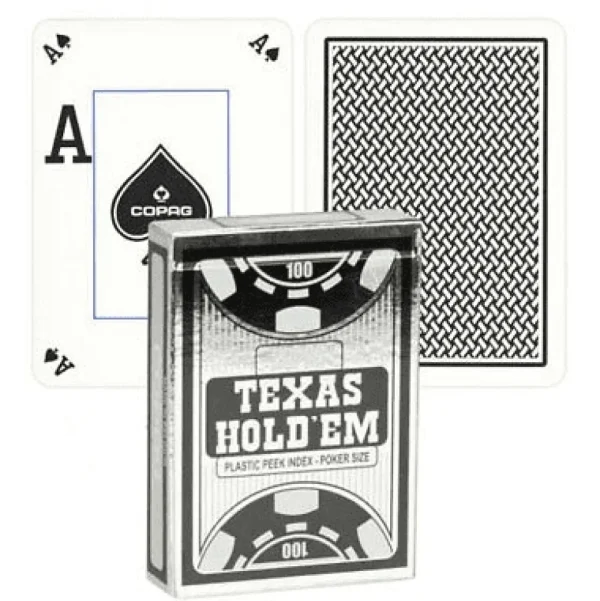 Copag - Texas Hold'Em Silver - 4 Peek Index - Tbx Black Cheap