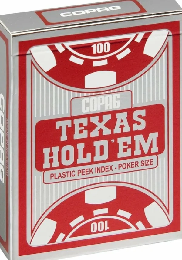 Copag - Texas Hold'Em Silver - 4 Peek Index - Tbx Red Cheap