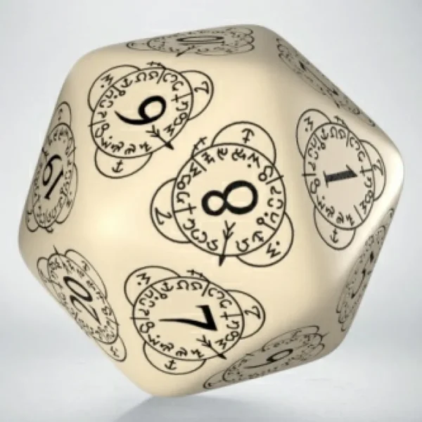 Q Workshop D20 Level Counter Beige & Black Die (1) Cheap