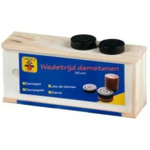 Longfield Damstenen Blank/Zwart 35 Mm. In Kist Shop