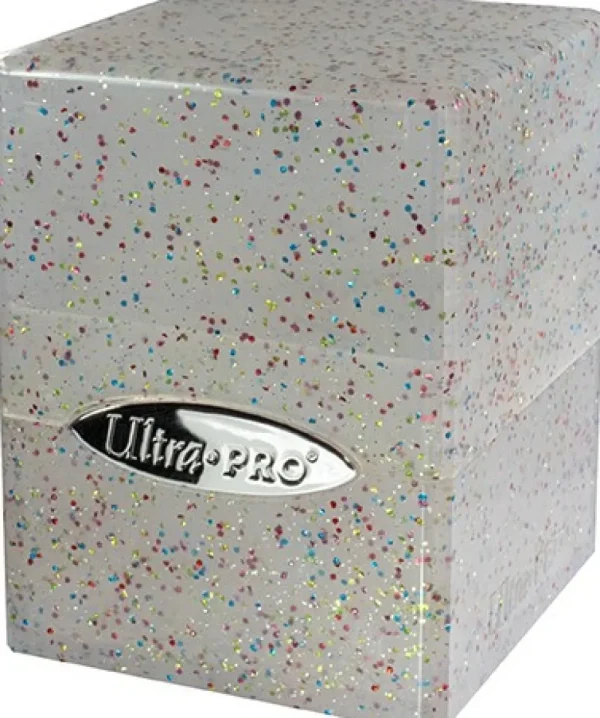 Ultra Pro Deckbox Satin Cube Glitter Clear Clearance