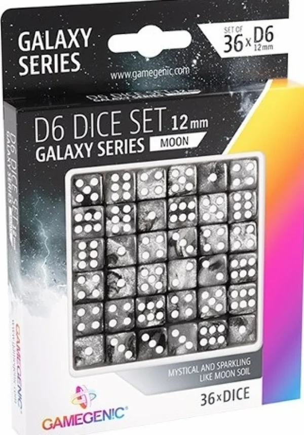 Gamegenic Dice Set Galaxy Series - Moon (36 D6) Store