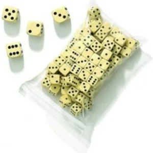 Hot Games 100 Dobbelstenen 16 Mm Creme Kleurig Fashion