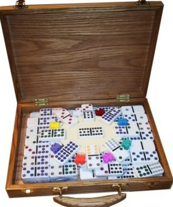 Hot Games Domino Mexican Train In Houten Kist Cheap