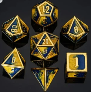 Hymgho Draconis Gold W/Yellow & Black Enamel Dice Set (7) Cheap