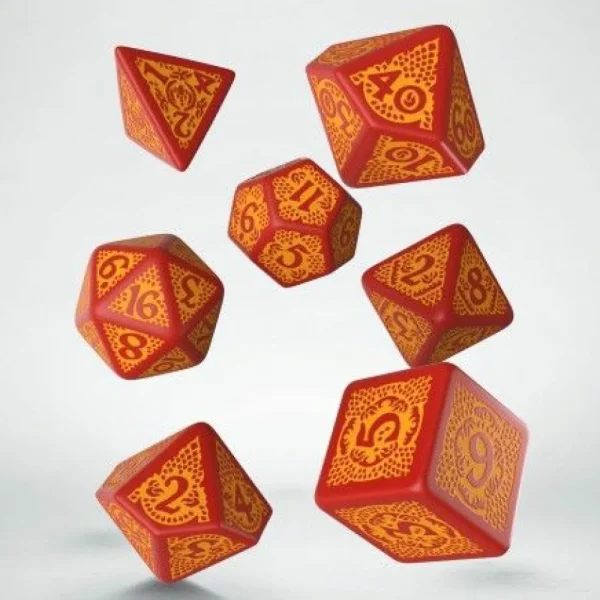 Q Workshop Dragon Slayer Red & Orange Dice Set Clearance