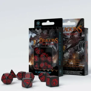 Q Workshop Dragons Black & Red Dice Set (7) Fashion
