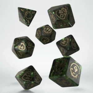 Q Workshop Dragons Bottle Green & Gold Dice Set (7) Hot