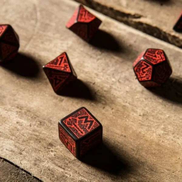 Q Workshop Dwarven Black & Red Dice Set (7) Discount