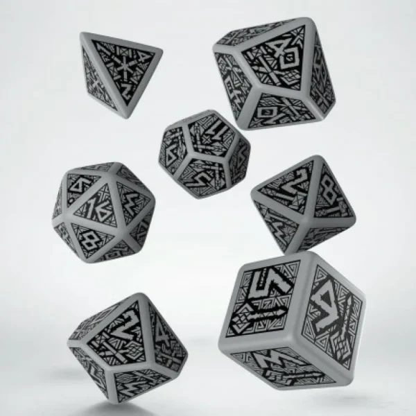 Q Workshop Dwarven Gray & Black Dice Set (7) Sale
