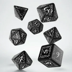 Q Workshop Elvish Black & White Dice Set (7) Best